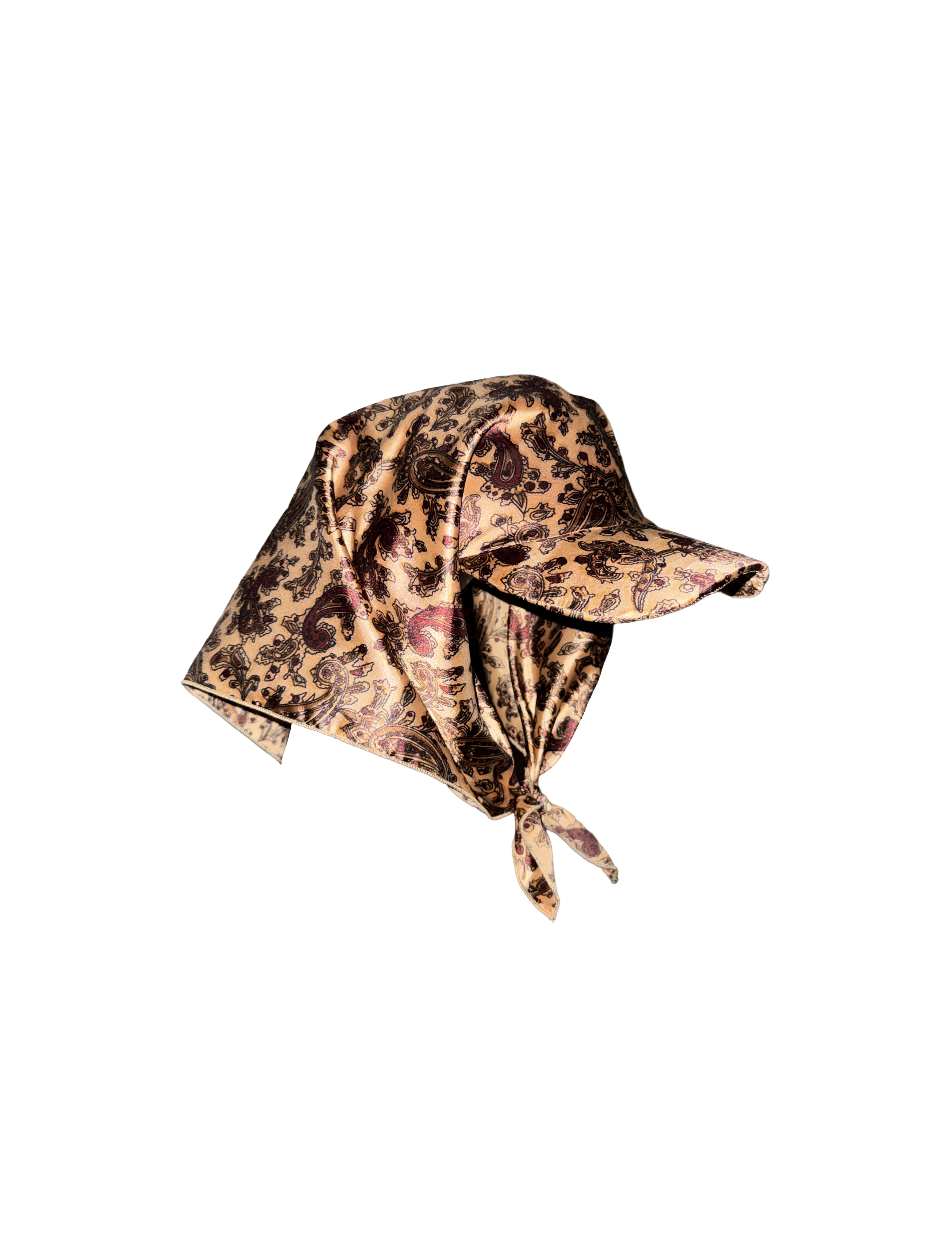 SHORT PATTERNED SATIN CAP